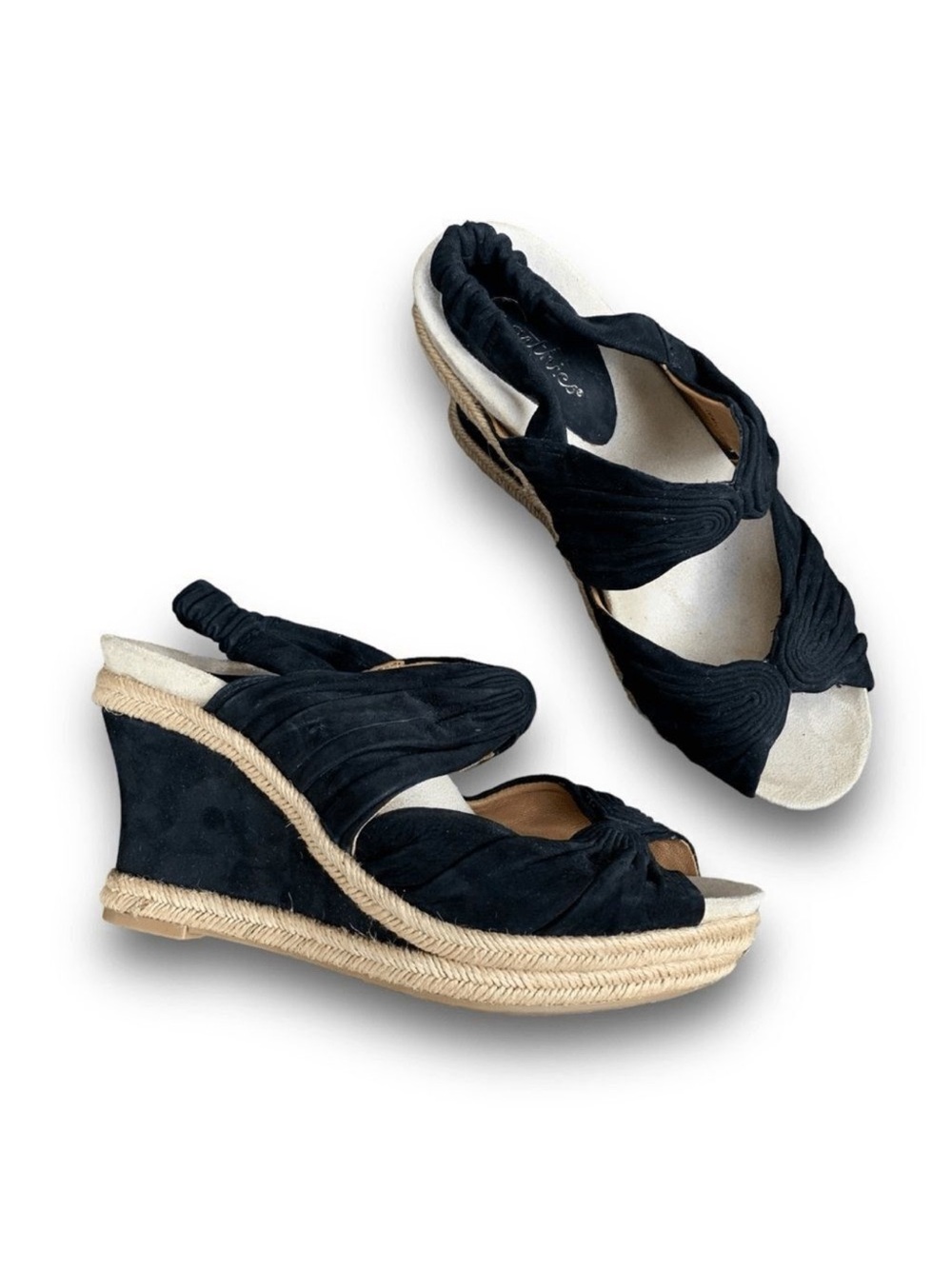 Earthies Javer Slingback Mule Wedge Heels Sandal Genuine Leather 9 Espadrille